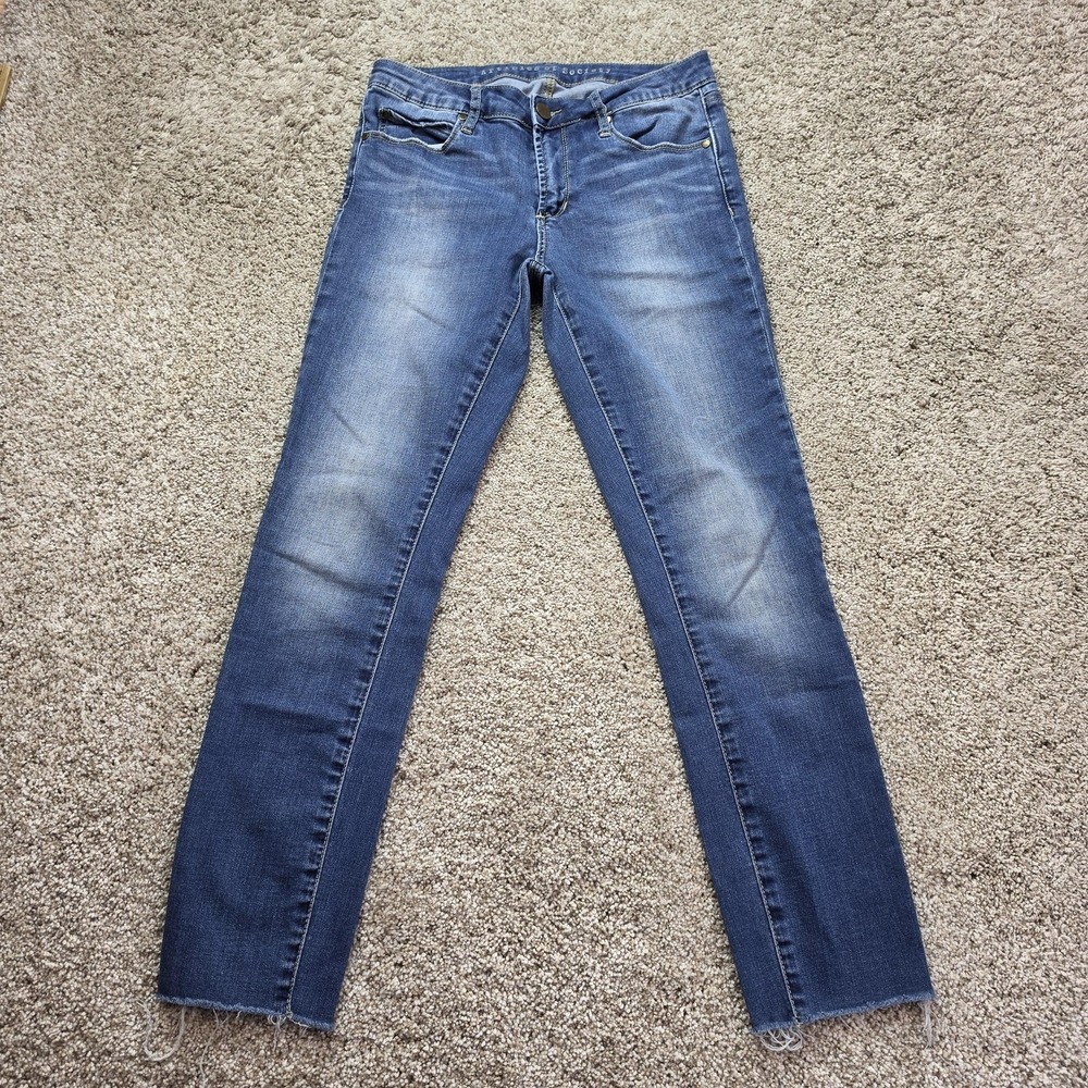 Articles Of Society Jeans Womens 27 Blue Medium Wash Straight Slim Stretch